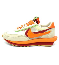ナイキ NIKE × サカイ sacai × クロット CLOT 【 LD WAFFLE ORANGE BLAZE DH1347 100 】 ワッフル オレンジ ブレイズ スニーカー　ベージュ　サイズ26cm　42202【中古】