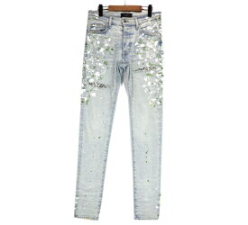アミリ AMIRI ペイント 加工 バンダナ裏地 デニム パンツ インディゴ サイズ30 n9852【中古】