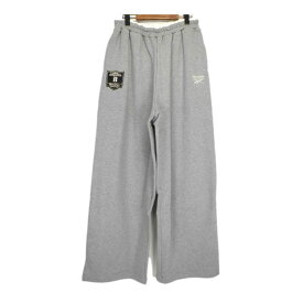 ベイシックス BASICKS × リーボック Reebok 【 Uniform Sweat Trousers RB 0402 】 ロゴ 刺繍 エンブレム ワッペン スウェット パンツ　グレー　サイズS　46058【中古】