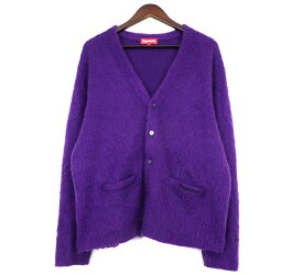 シュプリーム Supreme 20AW 【 Brushed Mohair Cardigan 】 ブラッシュド モヘア カーディガン パープル サイズM w25572【中古】