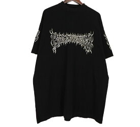 バレンシアガ BALENCIAGA 【 739028 TPVN5 】 ダークウェブ オーバーサイズ Tシャツ　ブラック　サイズ4　47008【中古】