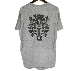 クロムハーツ CHROME HEARTS 【 CH T SHRT 】 ヴァインダガー バック プリント 半袖 Tシャツ グレー サイズL 48685【中古】