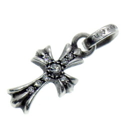 クロムハーツ CHROME HEARTS 【 CRS BBYFAT P/DIA 】 ベイビーファット パヴェ アフター ダイヤ チャーム シルバー ネックレス トップ シルバー×クリア n11089【中古】