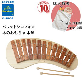 ボーネルンド パレットシロフォン 購入特典 名入れ刺繍 マルチ 巾着 お名前 刺繍 木のおもちゃ 木琴 楽器 シロフォン Bornelund 日本正規品