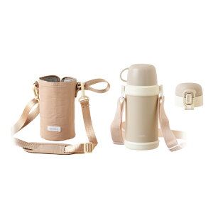 水筒 カバー セット 2way コップ 直飲み キッズ こども 子供 キッズボトル 600ml 保冷 保温 ステンレス 安全ロック 熱中症 熱中症予防 シンプル 幼稚園 保育園 小学校 通園 カバーつき 通学 水分