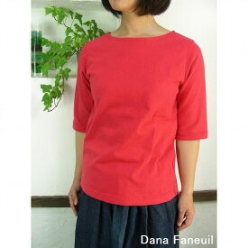 5％OFFクーポン配布中 【追跡メール便無料】 Dana Faneuil ダナファヌル ムラ糸 ボートネック 5分袖Tシャツ D-5311204