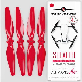 MA DJI Mavic Air用 STEALTHアップグレード・プロペラV2 5.3x3.3 (レッド）4本セット 【ネコポス】
