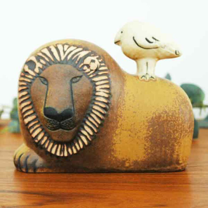 楽天市場】Lisa Larson リサラーソン Lion with Bird ライオンと鳥 