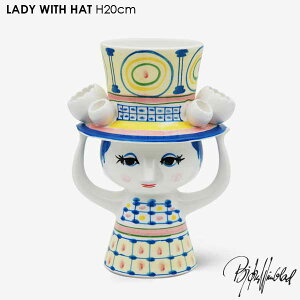 LADY WITH HAT VASE H20cm ビヨン・ヴィンブラッド Bjorn Wiinblad フラワーベース 花瓶 北欧デンマーク 54050 北欧雑貨 おしゃれ かわいい