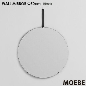 �y�\��7�����{�zMOEBE ���[�x Wall Mirror 50cm �E�H�[���~���[ �u���b�N �Ǌ|���~���[ �f���}�[�N �k���C���e���A