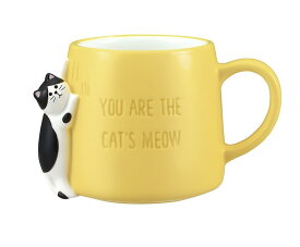 concombre つめとぎマグ　ハチワレ デコレ マグカップ ネコ 雑貨 可愛い かわいい プレゼント 食器 動物 猫 黄色 イエロー