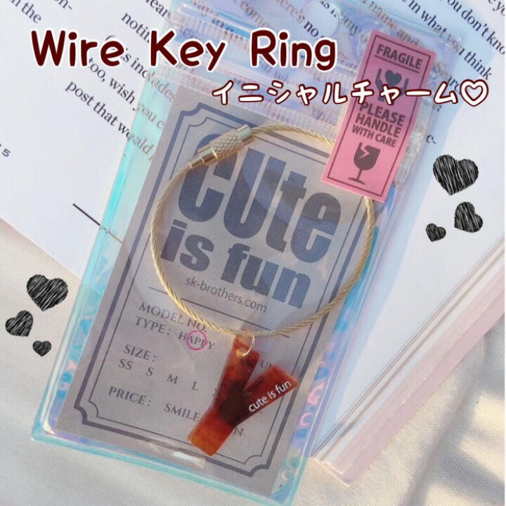 楽天市場】ワイヤーキーリング CKS-002 イニシャル キーホルダー 