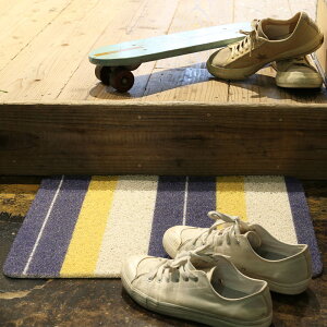 DULTON�@PVC MAT NAVY/YELLOW PVC �}�b�g �}�b�g �I�V����