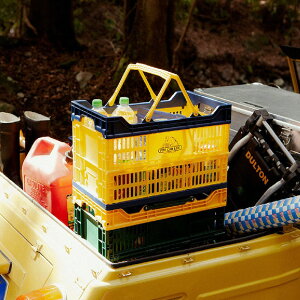 DULTON ダルトン FOLDING SHOPPING BASKET 30L V22-0505 BLACK/SILVER GREEN/YELLOW COYOTE/BLUE インテリア フォールディング ショッピング バスケット 取っ手付き 折りたたみ スタッキング コンテナ ガーデン用品