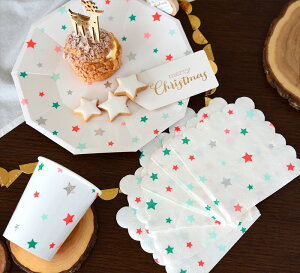 あす楽!【MeriMeriメリメリ2017クリスマス】カラフル&ホログラムの星柄プリントペーパープレート8枚入り【STARChristmasクリスマスXmasクリスマスパーティー紙皿テーブルウェアパーティーホームパーティー】リトルレモネード