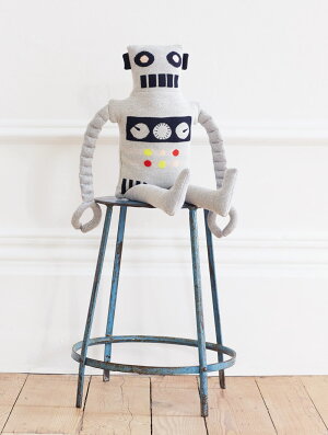 【MeriMeriメリメリ】ロボットのぬいぐるみソフトトイファブリックトイ 子供のおもちゃギフト出産祝い誕生日祝いクッション子供部屋インテリア LargeRobotKnittedToyあす楽リトルレモネード