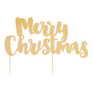 【illumepartyware】MerryChristmasゴールドケーキトッパー【クリスマスクリスマスパーティーパーティーお祝いセレブレーション飾りデコレーションGoldCakeTopper】Xmas2018あす楽リトルレモネード