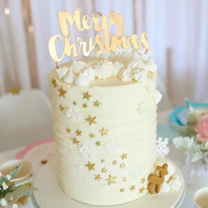 【illumepartyware】MerryChristmasゴールドケーキトッパー【クリスマス飾りクリスマスケーキクリスマスパーティーパーティーお祝いセレブレーションデコレーションRoseGoldCakeTopper】Xmas2018あす楽リトルレモネード