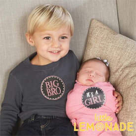 【Mud Pie】 IT’S A GIRL ファミリーネーム ステッカーセット　家族写真 記念写真 撮影 お祝い ジェンダーリビール イベント 妹 baby girl おじいちゃん おばあちゃん 女の子ベビー シール 撮影小物 リトルレモネード 300均