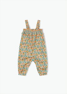 【ARSENE ET LES PIPELETTES】Baby Jumpsuit Flowers (FODIE) 【24か月】FLEURS ECRUES ジャンプスーツ サロペット ダンガリー 花柄 つなぎ 総柄 イエロー ベビー 赤ちゃん 新生児 出産祝い 子ども服 ベビー服 ア