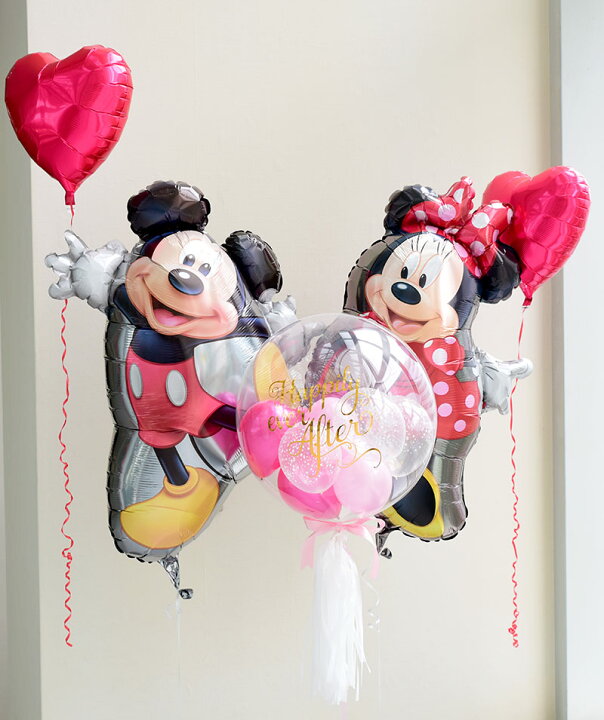 楽天市場 浮かせてお届け ミッキー ミニー ハートバルーンブーケ Balloon ディズニー バルーン ウェディング 祝電 誕生日 バルーン 結婚式 結婚 結婚祝い ヘリウムガス入り 風船 飾り バルーン電報 ミッキーマウス ミニーマウス あす楽 リトルレモネード リトル