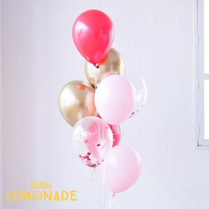 【風船】パーティーバルーン 8枚パック スイートホリデーミックス 誕生日やお祝いの飾り付けに 透明 コンフェッティ入り クリスマス クリア ピンク レッド パーティー デコレーション