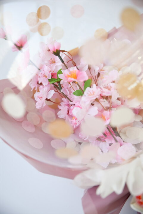 楽天市場 卒業 入学 進学 祝いに 桜と桃のアレンジメントバルーン 膨らませてお届け ブーケタイプ バルーンギフト 名入れ可 初節句 ひなまつり 桃の節句 花びら クリアバルーン バルーンフラワー 誕生日 発表会 卓上 バルーン電報 送料無料 リトルレモネード