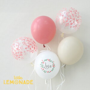 【風船】 パーティーバルーン 5枚パック Love フラワーmix 透明 花柄 ローズウッド ホワイトサンド 誕生日やお祝いの飾り付けに 誕生日 バルーン バースデー 大人 パーティーデコレーション