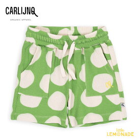 【CarlijnQ】 Super dots - shorts loose fit【86/92・98/104・110/116】 グリーン×ホワイトドット柄 ショーツ (SS24-SUP029) ボトムス 緑 ショートパンツ 短パン ベビー服 子ども服 むすめ服 WHAT I LIKE カーラインク 海外子ども服 リトルレモネード KTZ