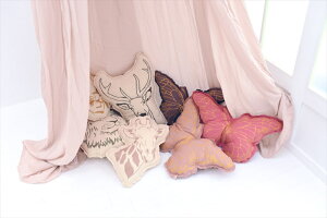 あす楽!【Numero74ヌメロ】アニマル刺繍クッション【ゾウ・象】子供部屋インテリアanimal動物柄刺繍おしゃれふかふかコットン100%ハンドメイド