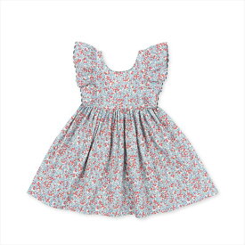 【Konges Sloejd】VERBENA DRESS 【12か月/2歳/3歳/4歳】 BIBI BLUE ワンピース ドレス ブルー 花柄 ノースリーブ フリル コンゲススロイド ベビー キッズ 子供 女の子 リトルレモネード お出掛け着 ベビー服 キッズ服 アパレル あす楽 KS100556 SS24 YKZ