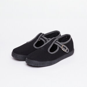 �yLa Cadena�zSANDALIA BROCHE SIN PUNTERA T-STRAP SNEAKER �y14cm-16cm�zNEGRO(7707) �T���_�� T�X�g���b�v �X�j�[�J�[ �V���[�Y �u���b�N �� ���{���� �q�ǂ��p�C �q�ǂ� �C �L�����o�X�n ���K�i �t���b�g�V���[