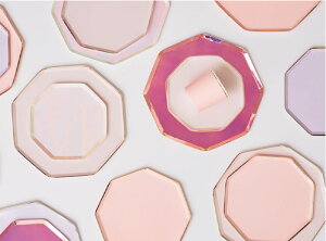 【MeriMeri】出すティーピンク大きなペーパープレート8枚入り八角形紙皿紙プレートLargeDustyPinkplate大皿ホームパーティーテーブルコーディネートパーティー皿飾りニュアンスカラーメリメリあす楽リトルレモネード