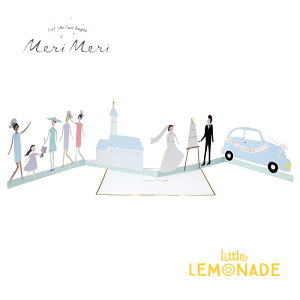 【Meri Meri】ウェディングカード Just Married グリーティングカード 折り畳み式カード メッセージカード ウェディングパーティー 結婚式 受付けの飾り ウェルカムスペースに ブライダル メリメ
