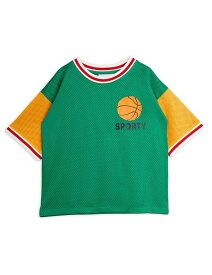 【Mini Rodini】 BASKET MESH SP SS TEE【92/98・104/110・116/122】Tシャツ 半袖 メッシュ バスケットボール ベビー服 子ども服 basketballバスケ スポーツ 輸入アパレル 海外こども服 北欧 リトルレモネード ミニロディーニ (2422012375) アパレル YKZ SS24