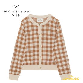 【Monsieur Mini】 KNIT CARDIGAN GINGHA　【9-12か月・3-4歳】 カーディガン ギンガムチェック 長袖 トップス 気温調整 海外子ども服 輸入アパレル むすめ服 むすこ服 ムッシュミニ アパレル リトルレモネード SS23 YKZ 24SALE