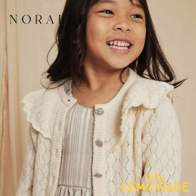 【NORALEE】RUE CARDIGAN NATURAL カーディガン 【12か月/2歳/4歳】 フリル 女の子 girl フォーマル アウター 羽織 デザインボタン 白 white あす楽 リトルレモネード YKZ