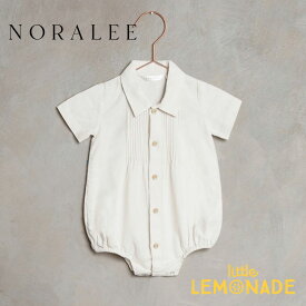 【NORALEE】 HENRY ROMPER | WHITE 【3か月/6か月/12か月】 60サイズ 70サイズ 80サイズロンパース 白 ホワイト 結婚式 お誕生日 撮影 出産祝い ギフト プレゼント ベビー baby お食い初め お宮参り 100日お祝い あす楽 リトルレモネード YKZ