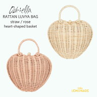 【Olli Ella オリエラ】RATTAN LUVYA BAG ハート型 かごバッグ 【ROSE / STRAW】 heart-shaped basket カ…