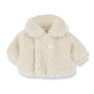 ワンモアインザファミリー EMILIA coat - ecru (12か月/24か月) ベビー コート 1+ in the family ボア おしゃれ もこもこ ホワイト 防寒 アウター キッズ ベビー出産祝い 80cm 90cm 海外子ども服 リトルレ
