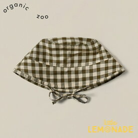 【Organic Zoo】 Olive Gingham Bucket Sun Hat 【1-2歳/2-3歳/3-4歳】 チェック柄 バケット ハット 帽子 オリーブ グリーン 日よけ オーガニックコットン オーガニックズー 子ども むすこ服 むすめ服 あす楽 リトルレモネード アパレル SS23 12BHGH 24SALE