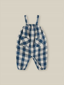 【organic zoo】Pottery Blue Gingham Artisan Jumpsuit 【6-12か月/1-2歳/2-3歳/3-4歳】サロペット ダンガリー ブルー ギンガムチェック つなぎ ムスリン オーガニックズー ベビー 子ども むすこ服 むすめ服 ユニセックス リトルレモネード アパレル SS24 14BGHAJ