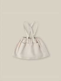 【organic zoo】Ceramic White Maker Crossback Skirt 【1-2歳/2-3歳/3-4歳】スカート セラミックホワイト 無地 肩紐付きスカート ジャンパースカート リネン オーガニックズー むすこ服 むすめ服 ユニセックス リトルレモネード アパレル SS24 14CWMSK