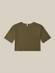 �I�[�K�j�b�N�Y�[ Olive Waffle Boxy Sweatshirt 1-2��/2-3��/3-4�� organic zoo ���b�t�� �X�E�F�b�g�V���c �g���[�i�[ ���� �g�b�v�X �I���[�u �O���[�� ���n �x�r�[ �L�b�Y �q�ǂ��� 92cm 98cm 104cm ���g����