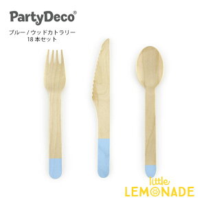 yParty Decoz 肪u[ ؐJg[18{Zbg 16cm tH[N/iCt/Xv[ p[eB[ a sNjbN AEghA ĝ e[uEFA WF_[r[ Wooden Cutlery ligh
