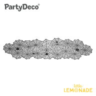 【Party deco】 スパイダーウェブ テーブルランナー 185×45cm ブラック ハロウィン 蜘蛛の巣 テーブル装…