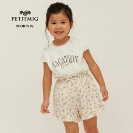 【PETITMIG】 shorts P2 【1-2歳/80cm - 4-5歳/110cm】ショートパンツ 子花柄 ダブルガーゼ スタンドフリル フェミニン ボトムス 花柄 総柄 ベビー服 こども服 可愛い 女の子 むすめ服 プチミグ リトルレモネード Summer SS24 YKZ