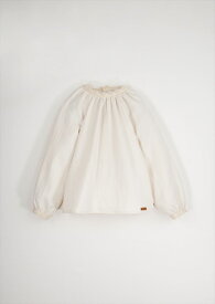 【Popelin】 MOD.16.1 Off-white blouse with lace 【2-3歳/4歳/6歳】長袖 ブラウス オフホワイト 無地 レース シンプル キッズ セミフォーマル 海外 子ども服 輸入アパレル むすこ服 ポペリン リトルレモネード AW24 ★SALED