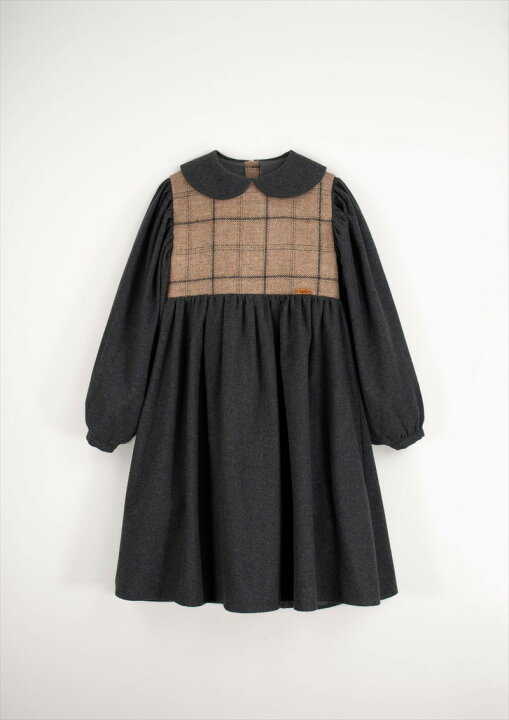楽天市場】【Popelin】 MOD.31.2 Dark grey two-tone dress with baby 