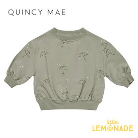 【Quincy Mae】 RELAXED FLEECE SWEATSHIRT 【12-18か月/18-24か月/2-3歳】 UMBRELLAS フリース スウェットシャツ トレーナー トップス 長袖 傘 アンブレラ ベビー クインシーメイ 赤ちゃん 子供 男の子 おしゃれ リトルレモネード ベビー服 YKZ AW23 QM454RRAG SALE